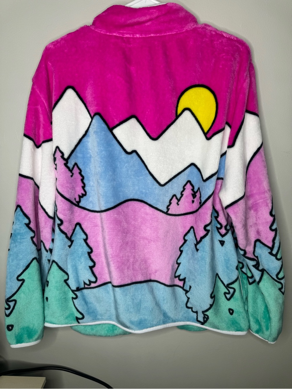 Hello Kitty Pink Multicolor Plush Zip-Up Jacket - Picture 3 of 3